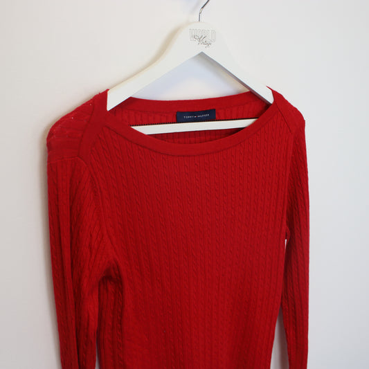 Vintage Tommy Hilfiger knitted sweatshirt in red. Best fits XS