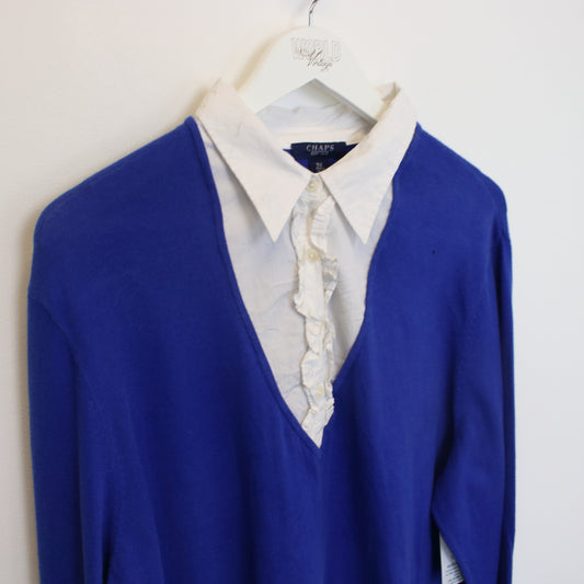 Vintage Chaps knitted sweatshirt in blue. Best fits L