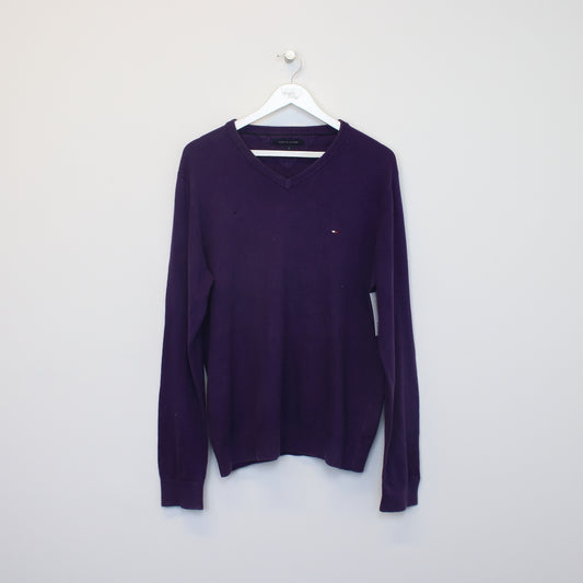 Vintage Tommy Hilfiger knitted sweatshirt in purple. Best fits L