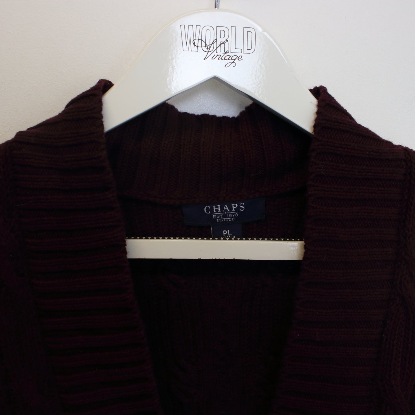 Vintage Chaps knitted sweatshirt in burgundy. Best fits M