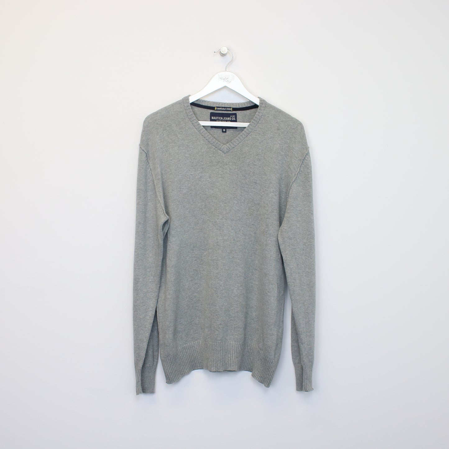 Vintage Nautica knitted sweatshirt in grey. Best fits M