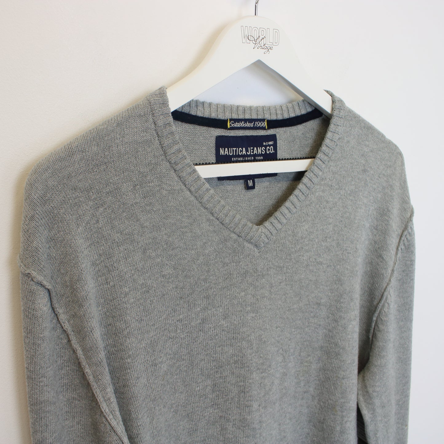 Vintage Nautica knitted sweatshirt in grey. Best fits M