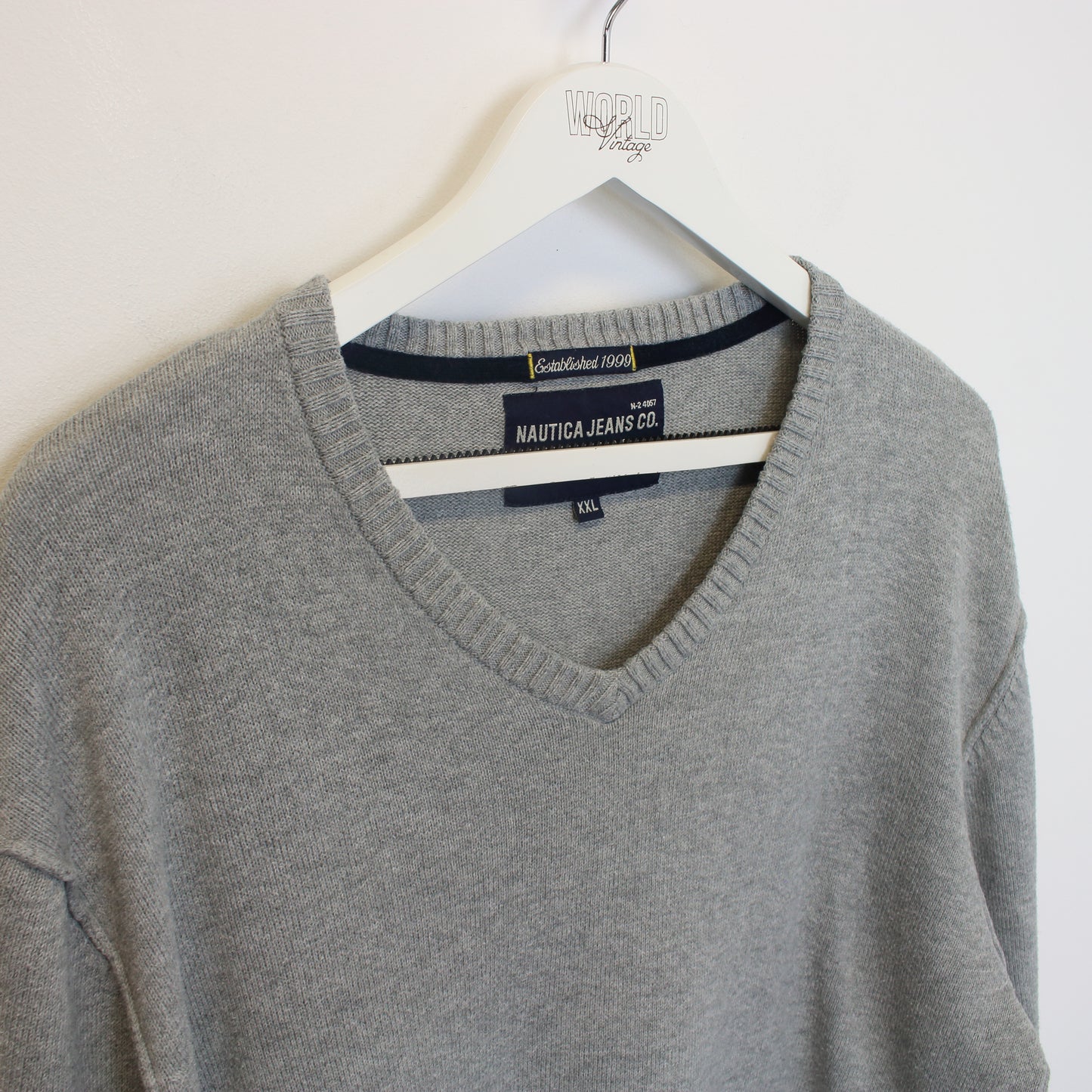 Vintage Nautica knitted sweatshirt in grey. Best fits XL