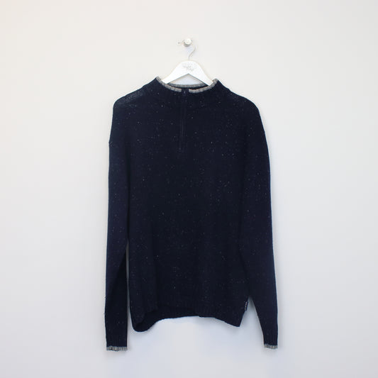 Vintage Woolrich knitted quarter zip sweatshirt in blue. Best fits L