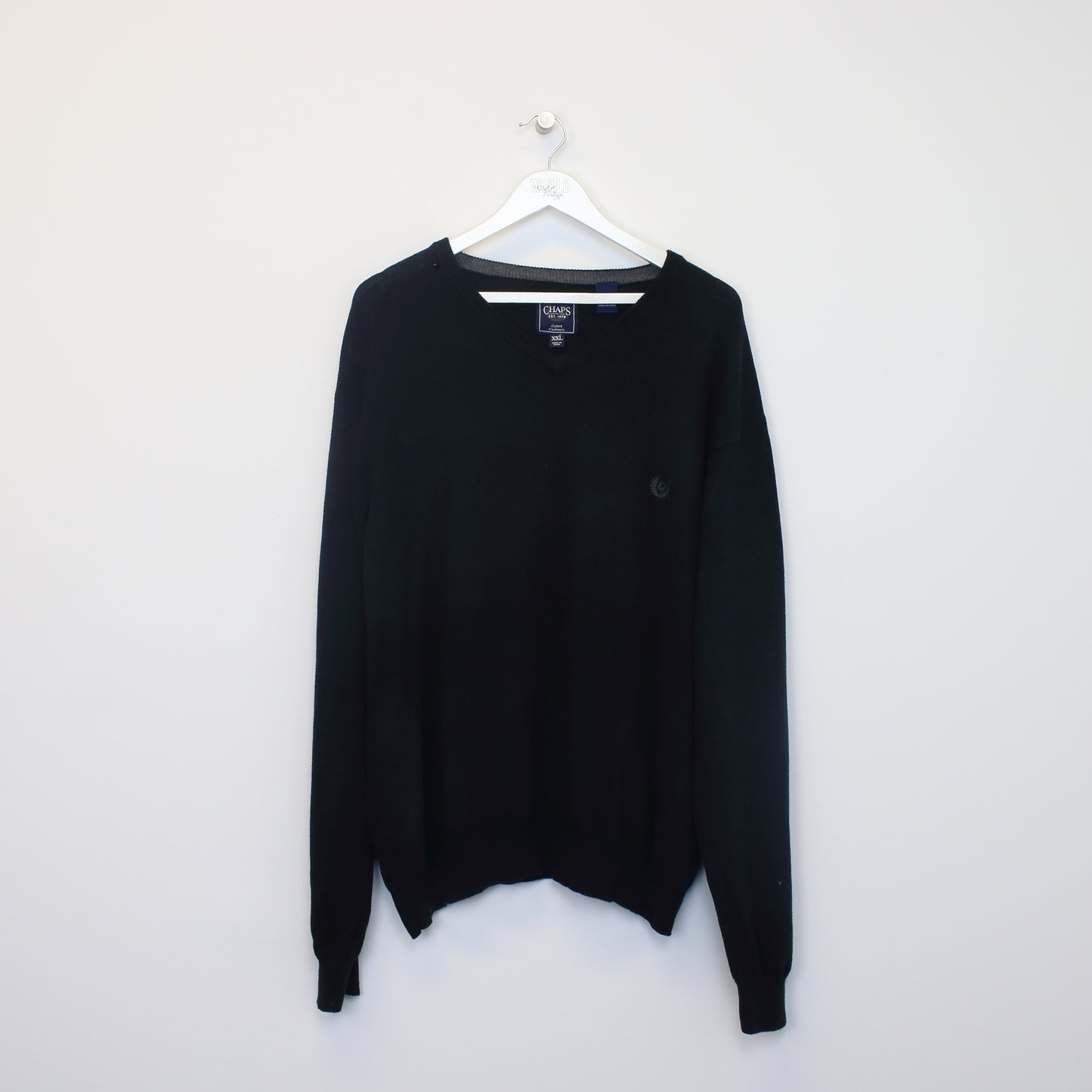 Vintage Chaps knitted sweatshirt in black. Best fits XXL