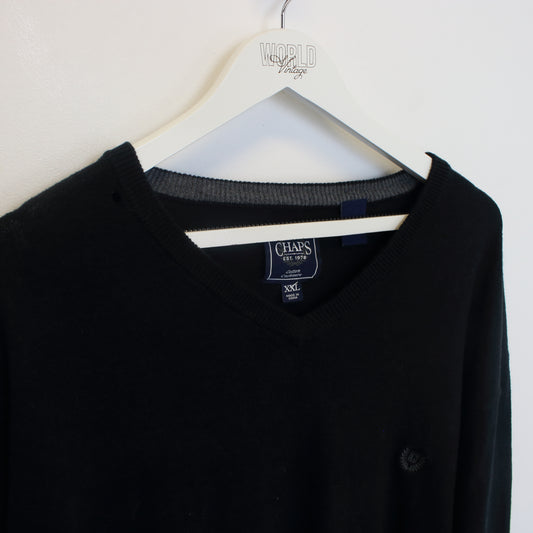 Vintage Chaps knitted sweatshirt in black. Best fits XXL