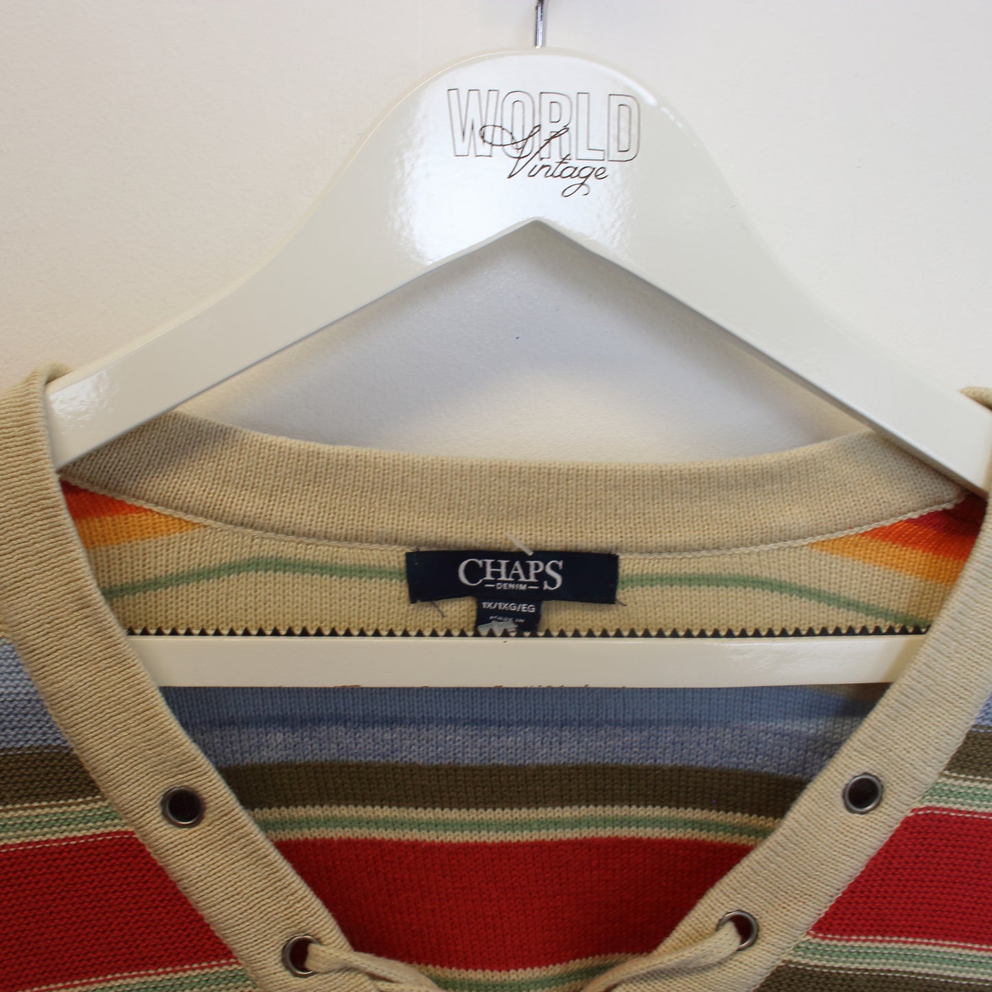 Vintage Chaps knitted sweatshirt in multi colour. Best fits L