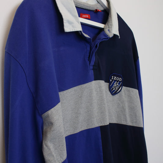 Vintage Izod rugby shirt in Blue and black. Best fits XL