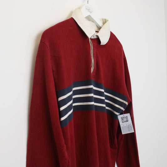 Vintage Old navy rugby shirt in red and navy. Best fits M