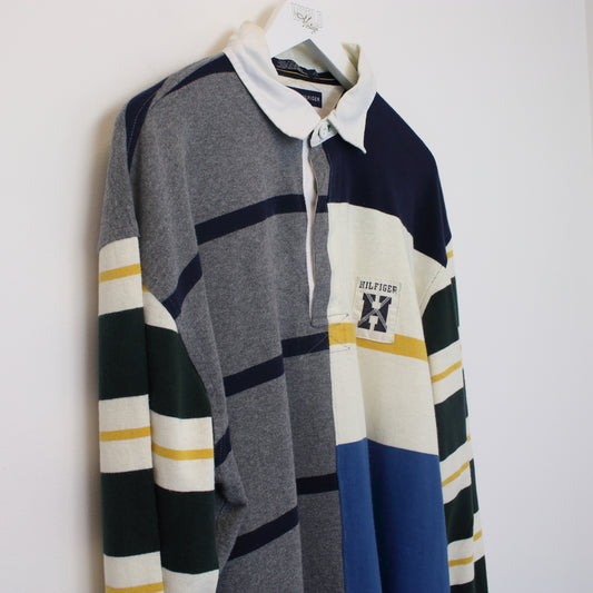 Vintage Tommy Hilfiger rugby shirt multicoloured. Best fits XL