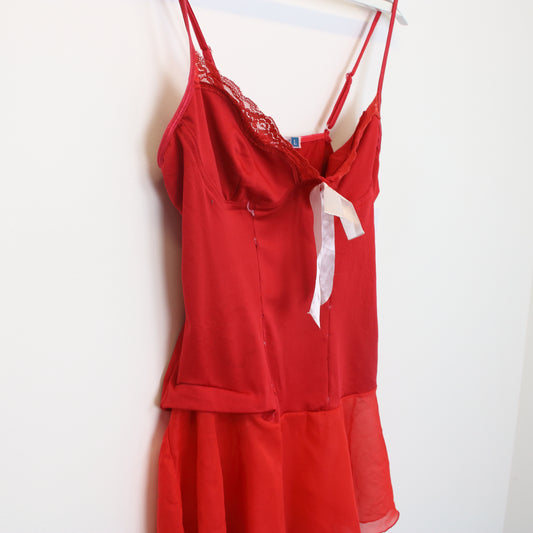 Vintage women's Exnoy cami in Red. Best fits M