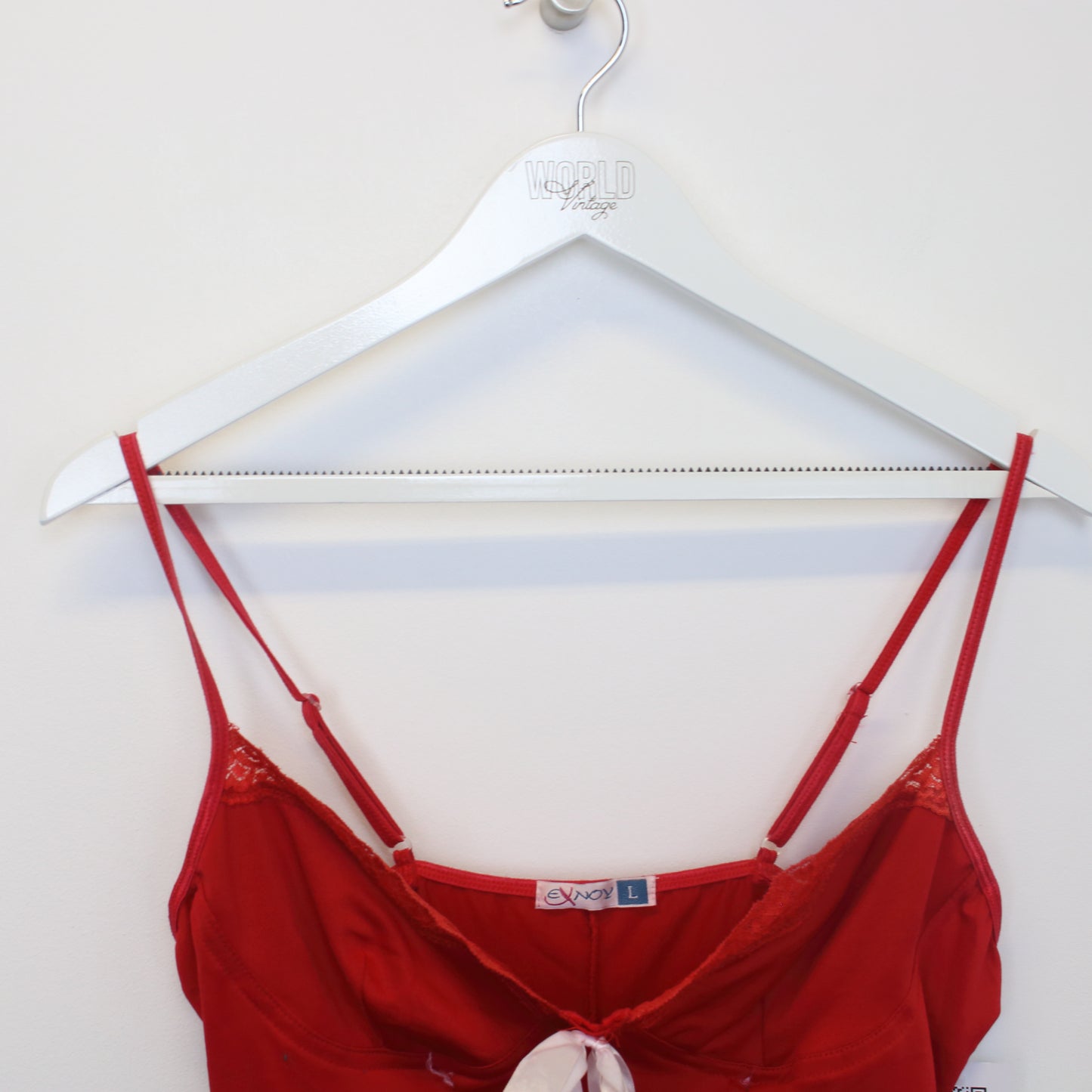 Vintage women's Exnoy cami in Red. Best fits M