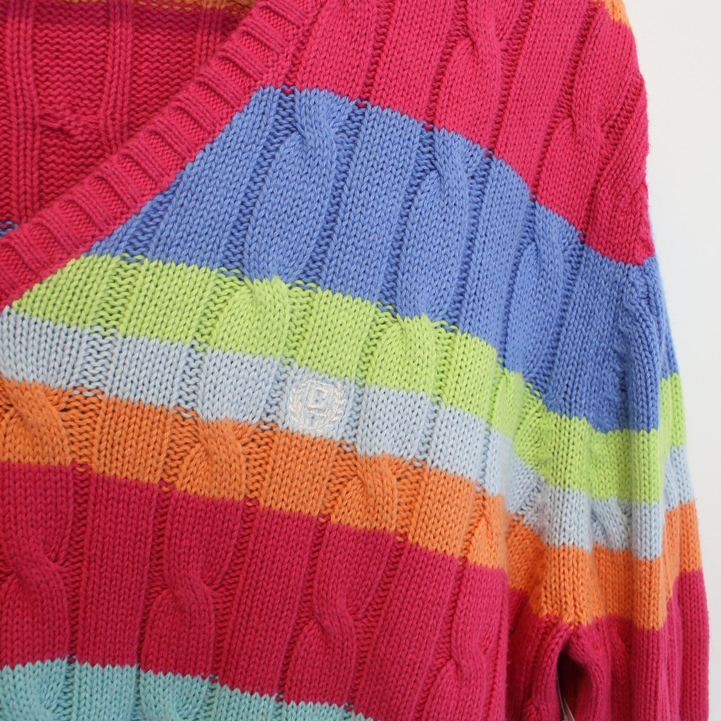 Vintage Women's Chaps striped Multicolour knit sweatshirt. Best fits L