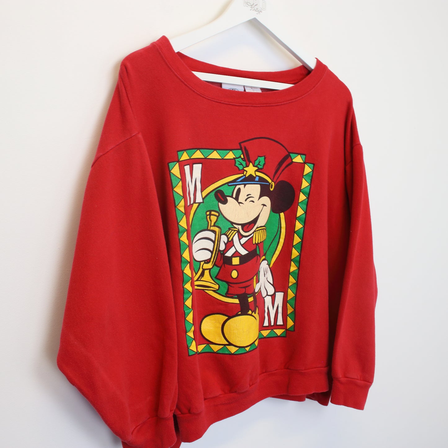 Vintage Women's Mickey Mouse sweatshirt in red. Best fits L