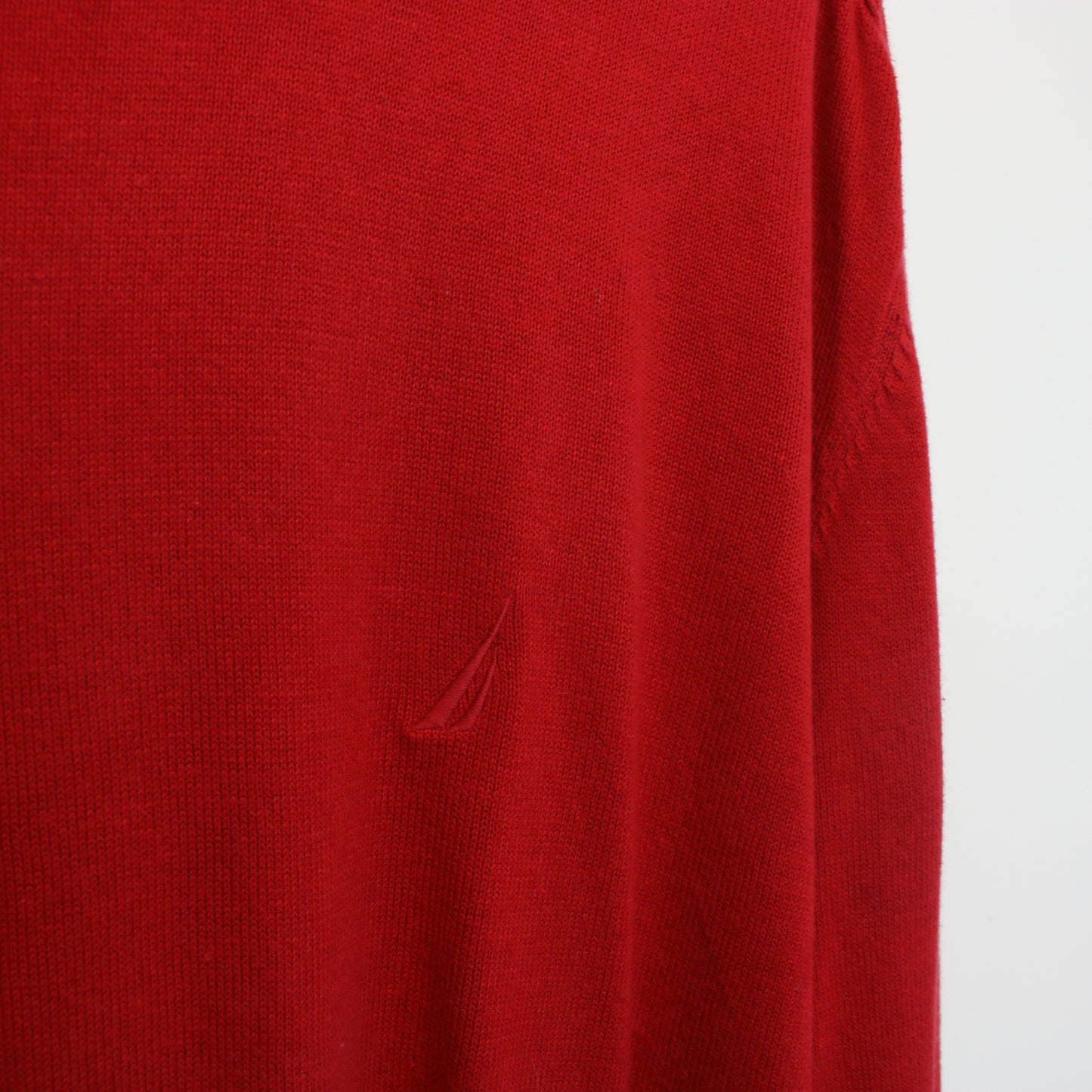 Vintage Nautica Knit sweatshirt in red. Best fits XL