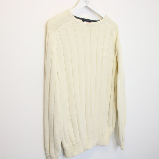 Vintage Nautica knit sweatshirt in cream. Best fits XL