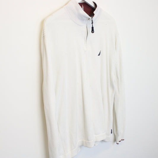 Vintage Nautica knit sweatshirt in white. Best fits XL