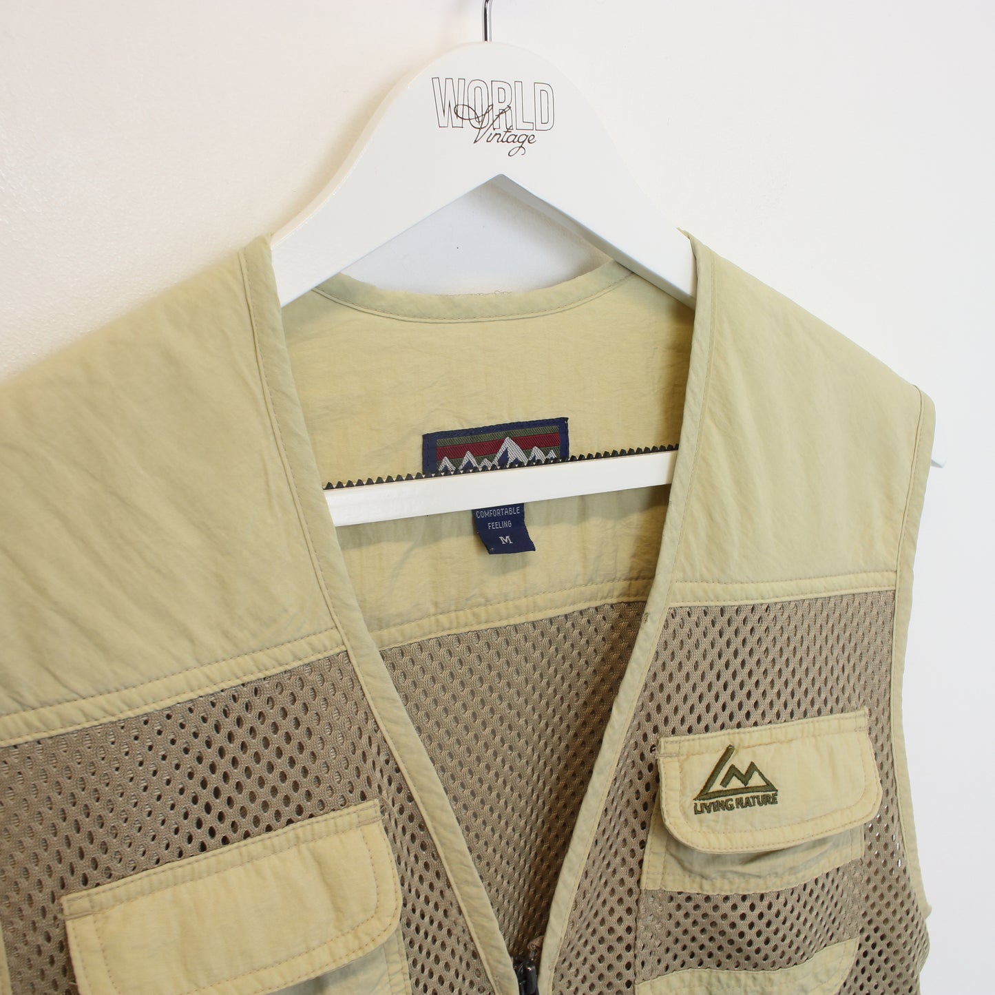 Vintage Living Nature vest in beige. Best fits M