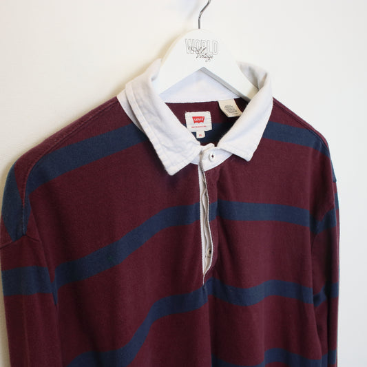 Vintage Levi's rugby shirt in burgundy. Best fits XL