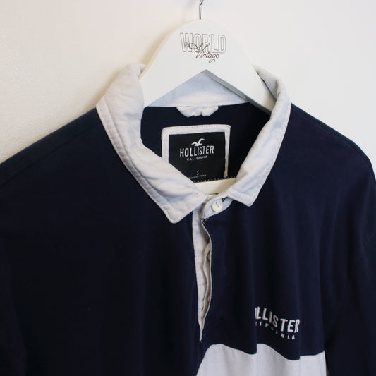 Vintage Hollister rugby shirt in navy, grey, and white. Best fits S