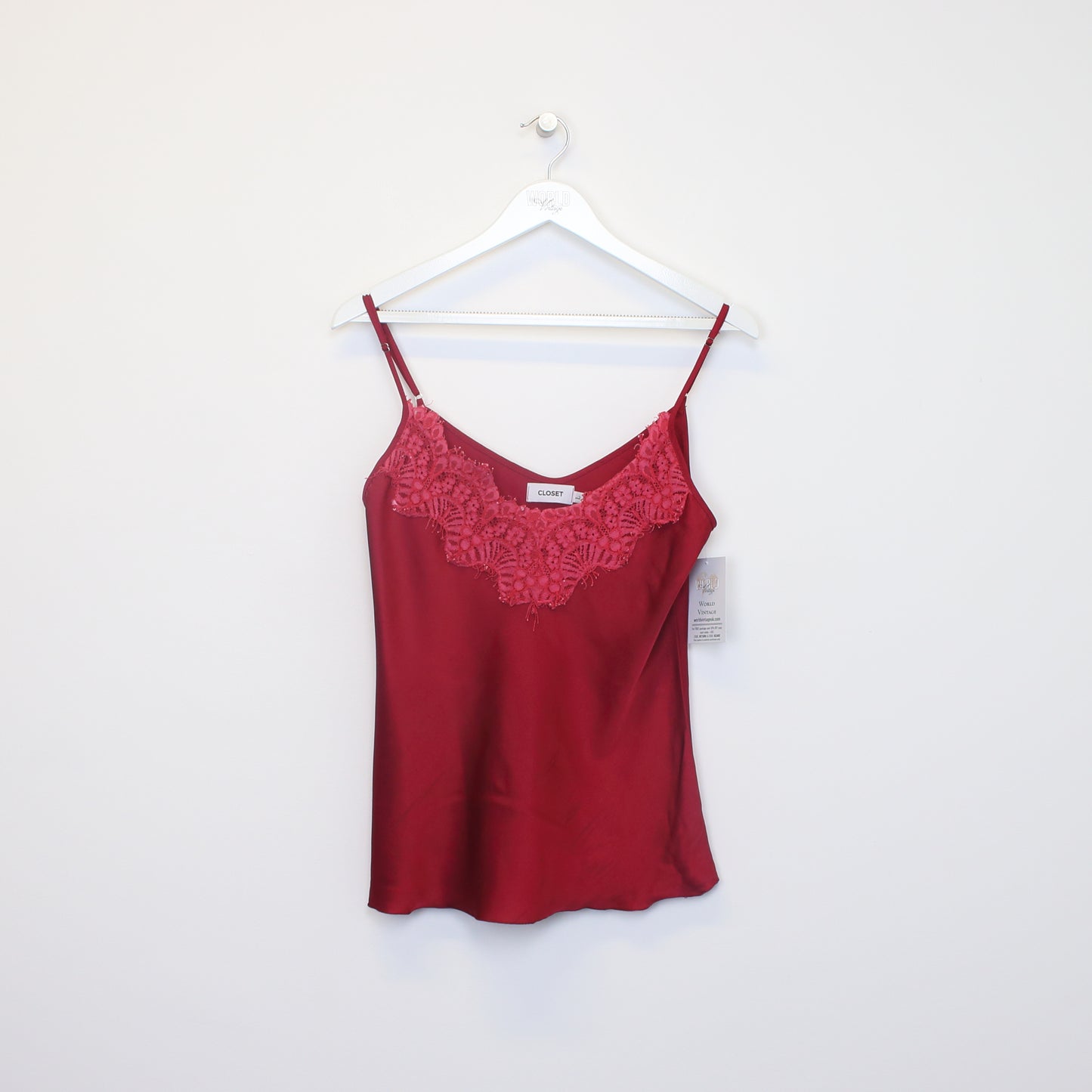 Vintage women's Closet cami in red. Best fits L