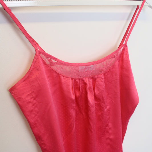 Vintage women's Etam cami in pink. Best fits M