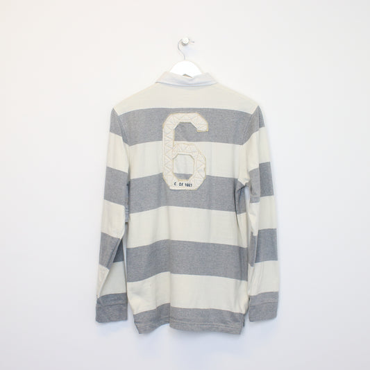 Vintage Old Navy rugby shirt in grey and white. Best fits S