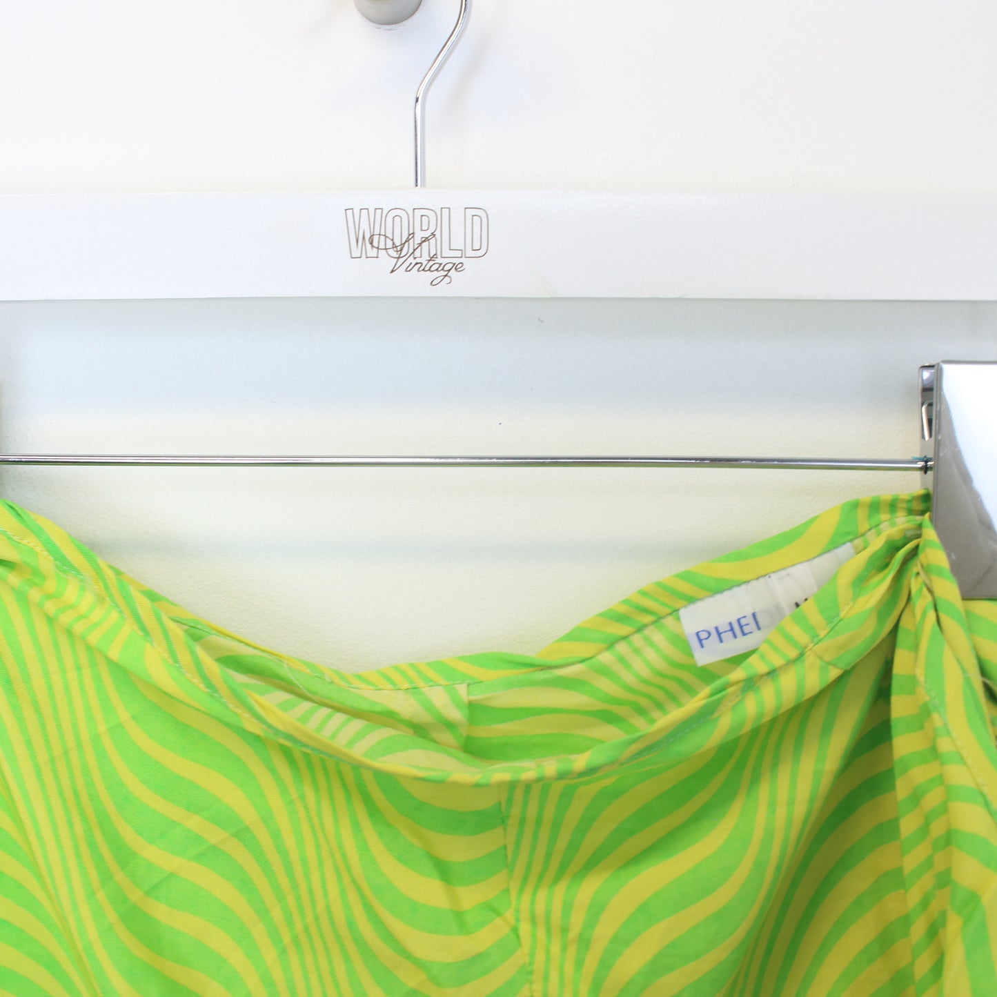 Vintage Pheder wrap skirt in yellow and green. Best fits M