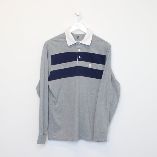 Vintage Izod rugby shirt in Navy and grey. Best fits S