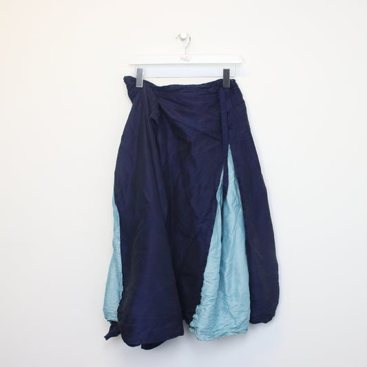 Vintage Fatto a Mano wrap skirt in Blue. Best fits L