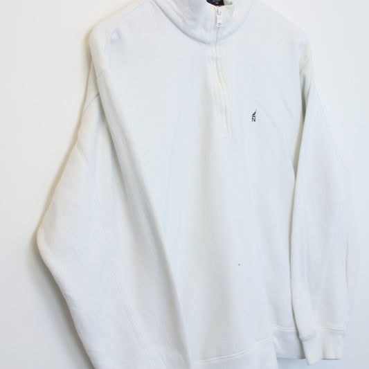 Vintage Nautica quarter zip sweatshirt in White. Best fits L