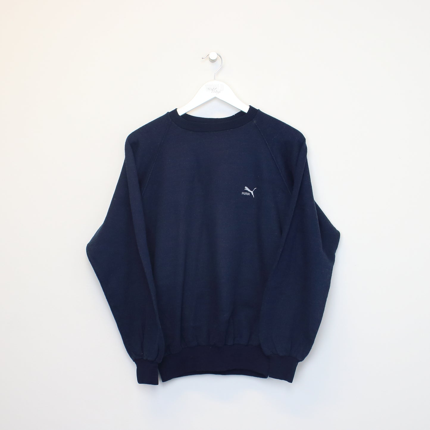 Vintage Puma sweatshirt in navy. Best fits S