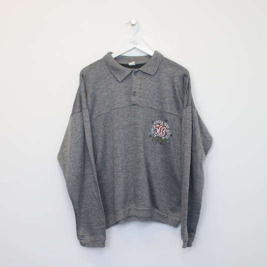 Vintage Unbranded collared sweatshirt in Grey. Best fits XL