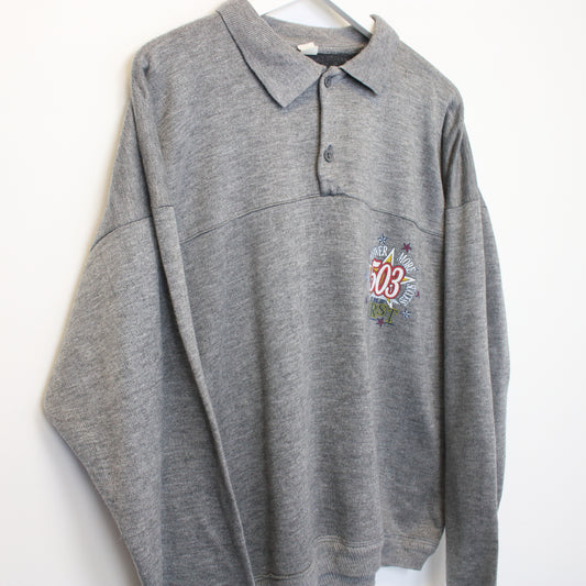 Vintage Unbranded collared sweatshirt in Grey. Best fits XL