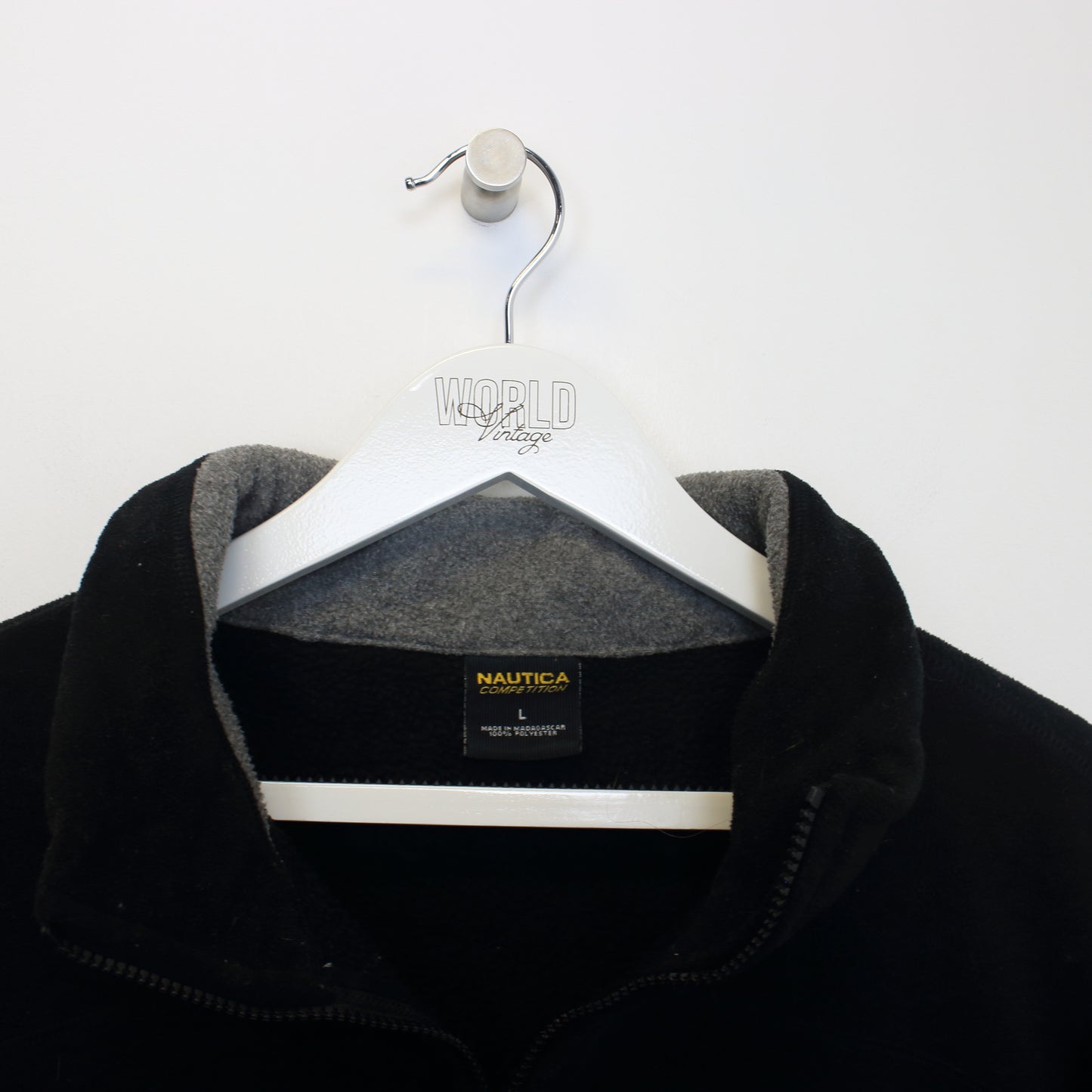 Vintage Nautica quarter zip fleece in black. Best fits L