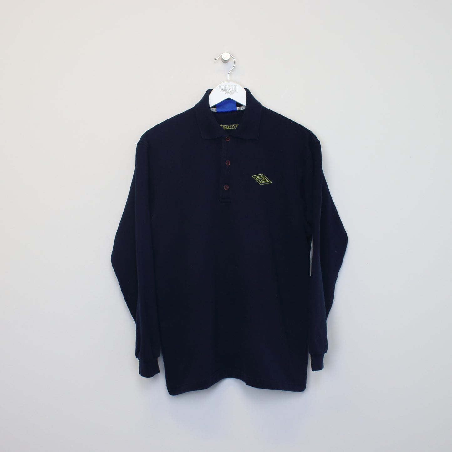 Vintage Umbro quarter button sweatshirt in navy. Best fits M