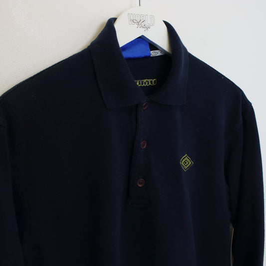 Vintage Umbro quarter button sweatshirt in navy. Best fits M