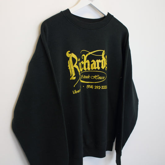 Vintage Fruit of the Loom sweatshirt in black. Best fits XL