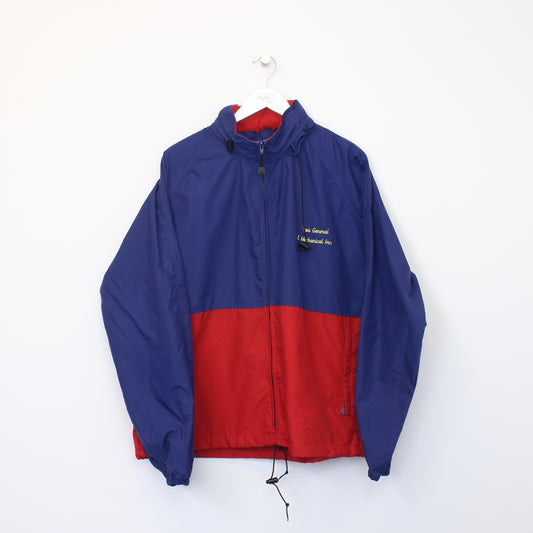 Vintage Signature crazy jacket in red and blue. Best fits XL