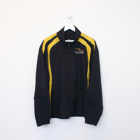 Vintage Rivers Casino crazy jacket in black and yellow. Best fits XL