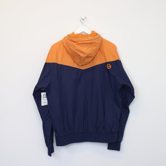 Vintage Animal jacket in orange & navy. Best fits L