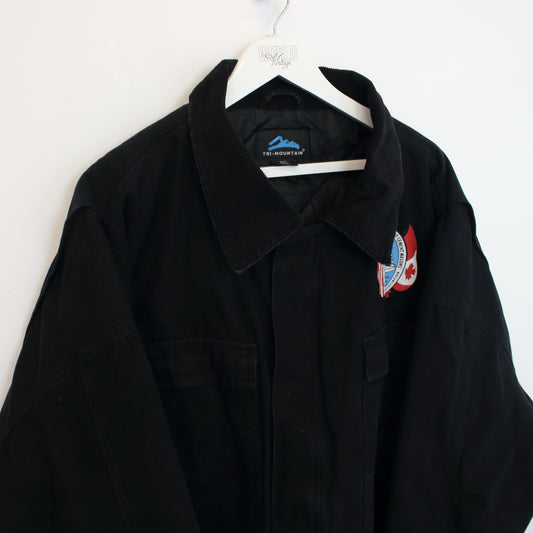 Vintage Tri-Mountain workwear jacket in black. Best fits XXXL