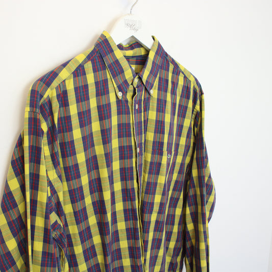 Vintage Lacoste Checked shirt in Yellow and blue. Best fits XL