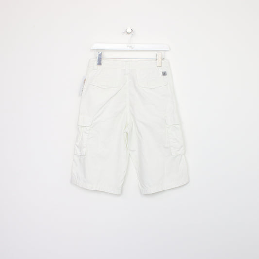 Vintage Calvin Klein cargo shorts in white. Best fits W28