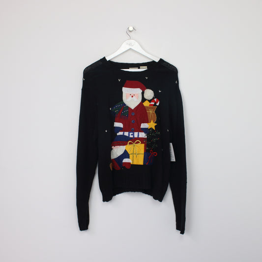 Vintage Bobbie Brooks knit sweater in black. Best fits XL