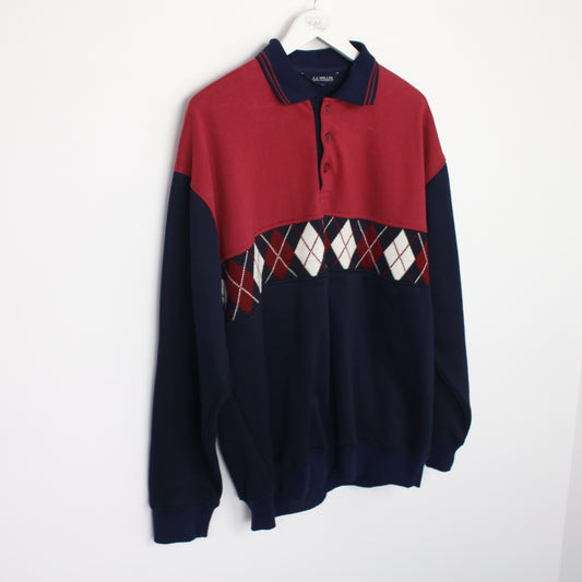 Vintage J.J Willis knit sweatshirt in blue and red. Best fits XL