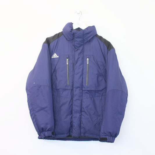 Vintage Adidas parka jacket in blue. Best fits M