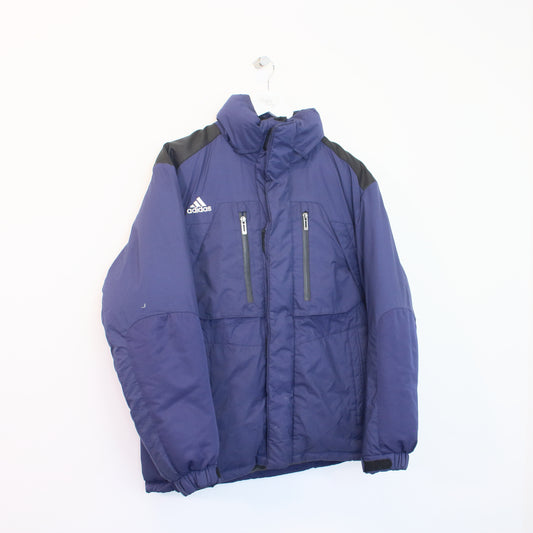 Vintage Adidas parka jacket in blue. Best fits M