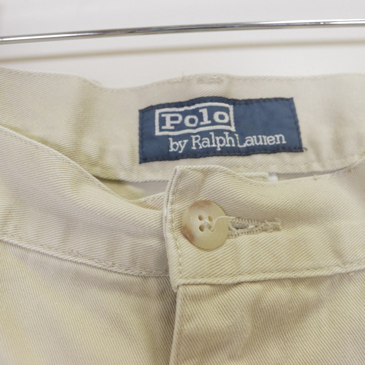 Vintage Polo Ralph Lauren Cargo Shorts In Cream. Best fits W40