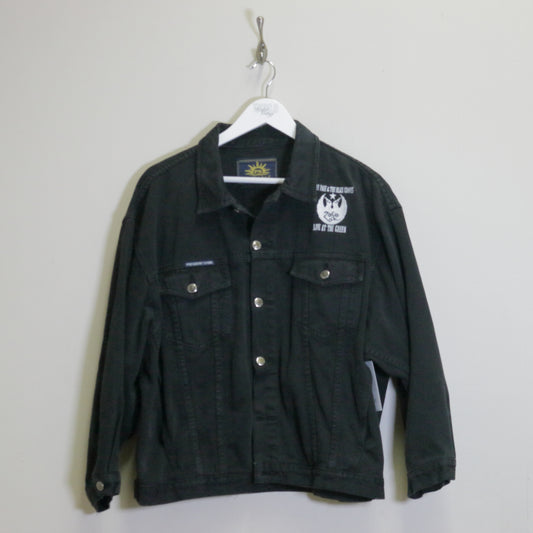 Vintage President Stone Denim jacket in black. Best fits L